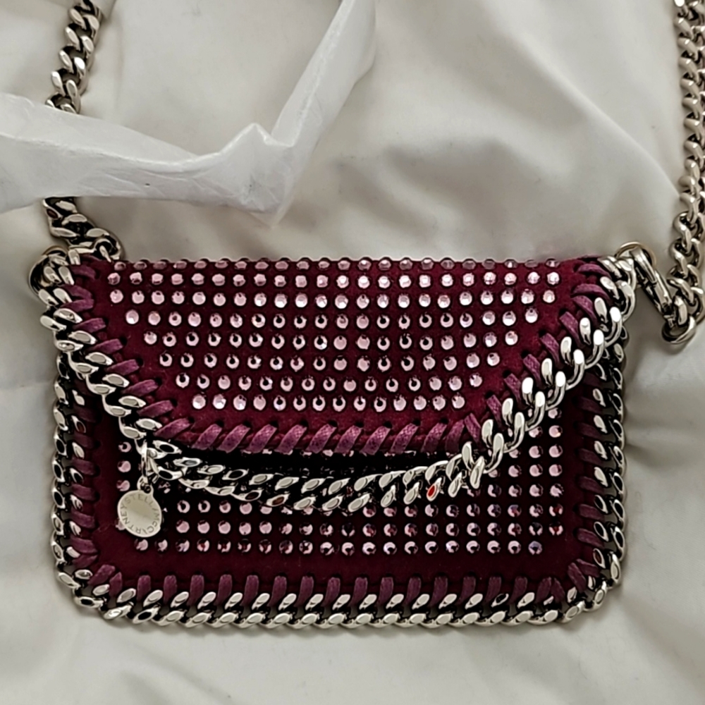 Brand new in Box Stella McCartney credit card bag holder pink rhinestone